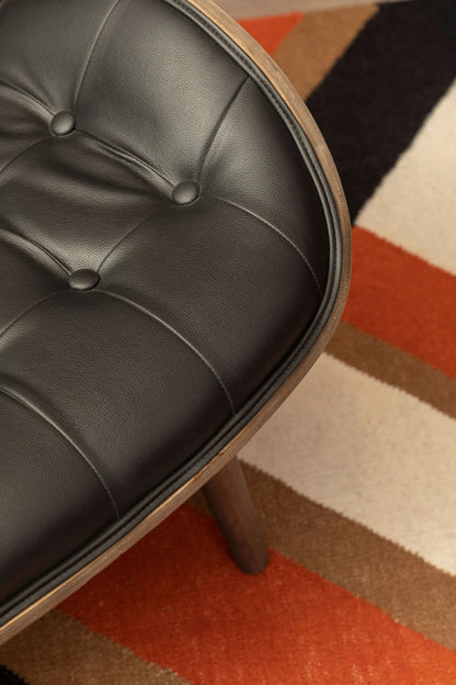 Ashbourne Black Leather Effect Chair With Button Detail
