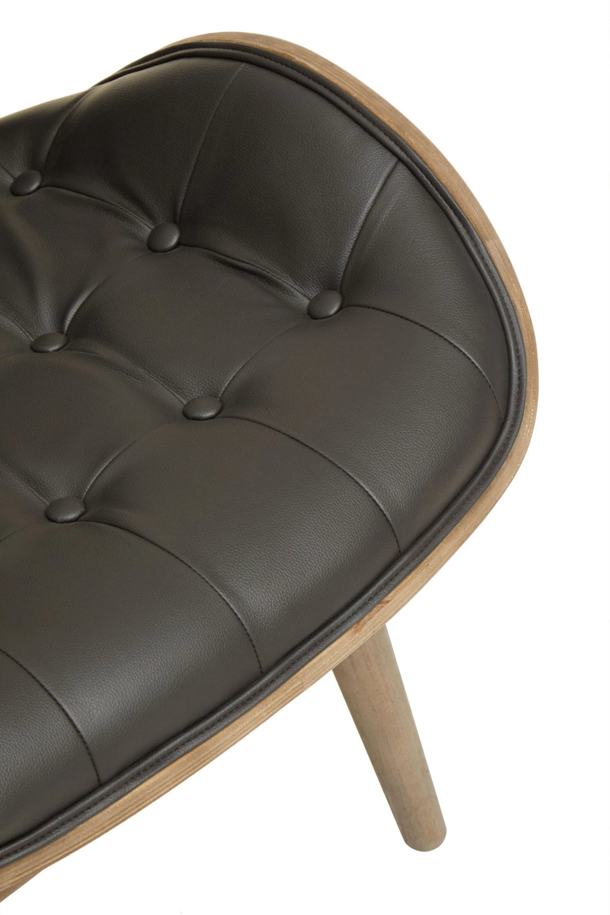 Ashbourne Black Leather Effect Chair With Button Detail