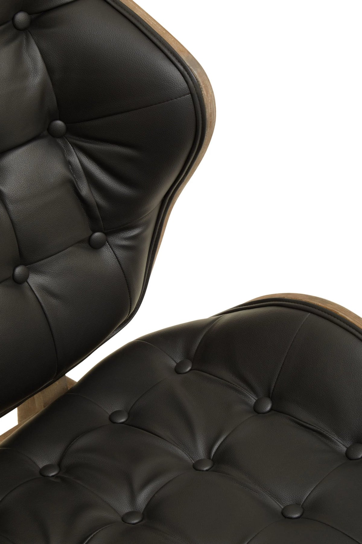 Ashbourne Black Leather Effect Chair With Button Detail