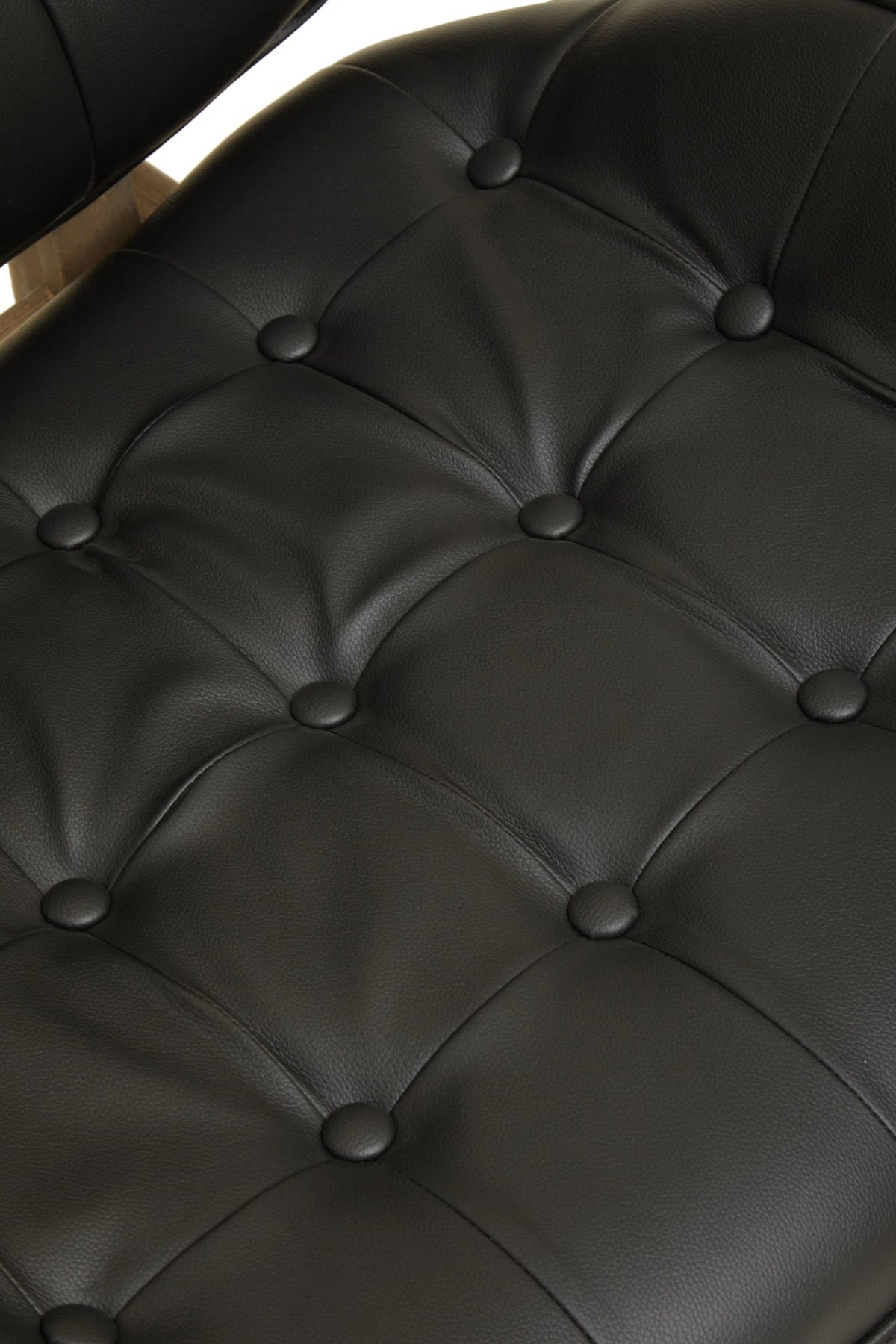 Ashbourne Black Leather Effect Chair With Button Detail