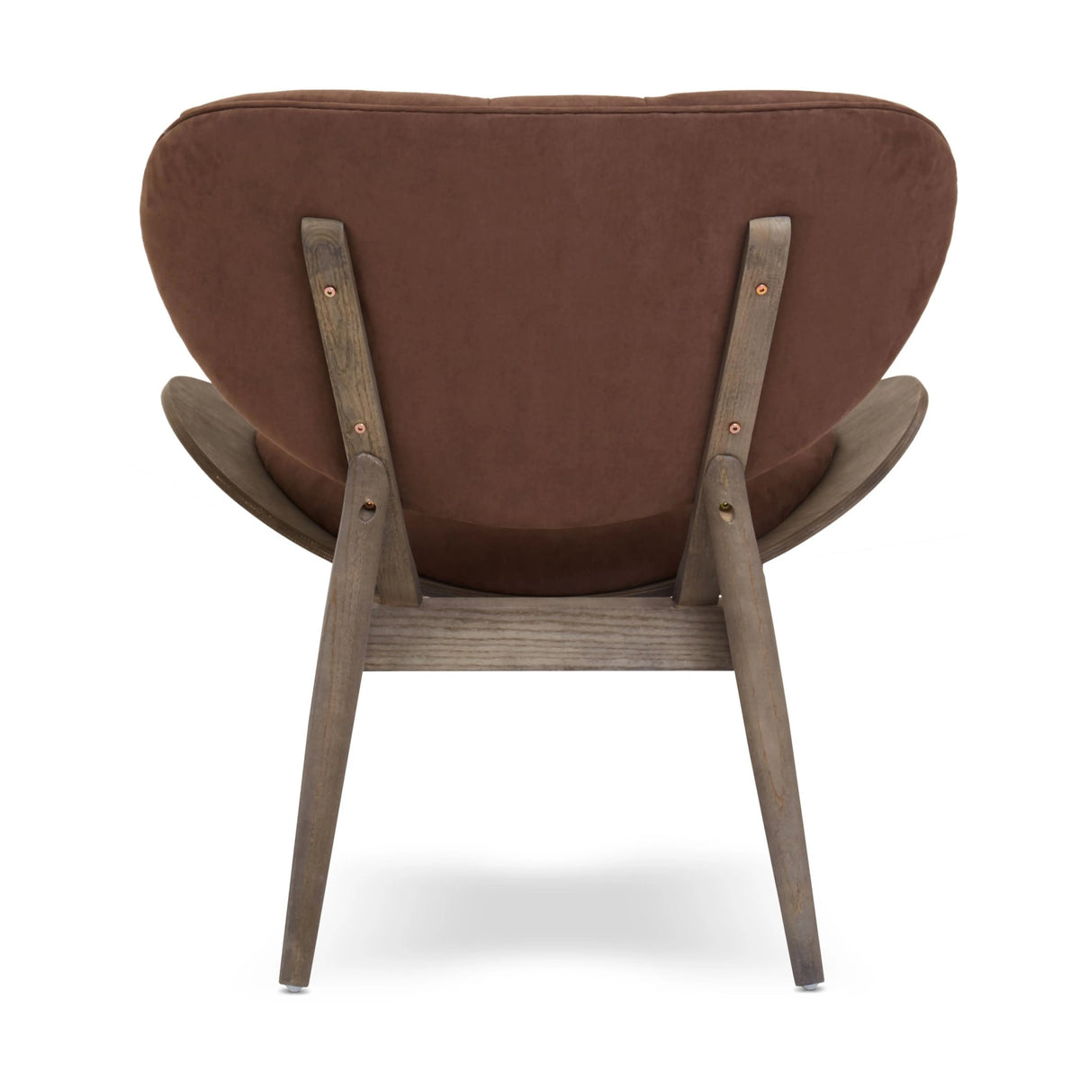 Ashbourne Brown Velvet Chair with Dark Elm Wood Frame