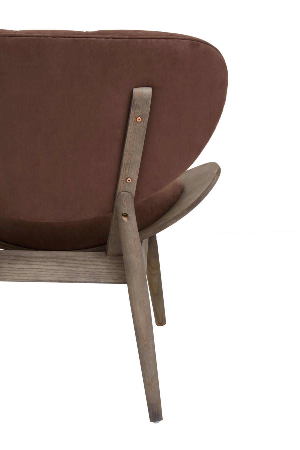 Ashbourne Brown Velvet Chair with Dark Elm Wood Frame