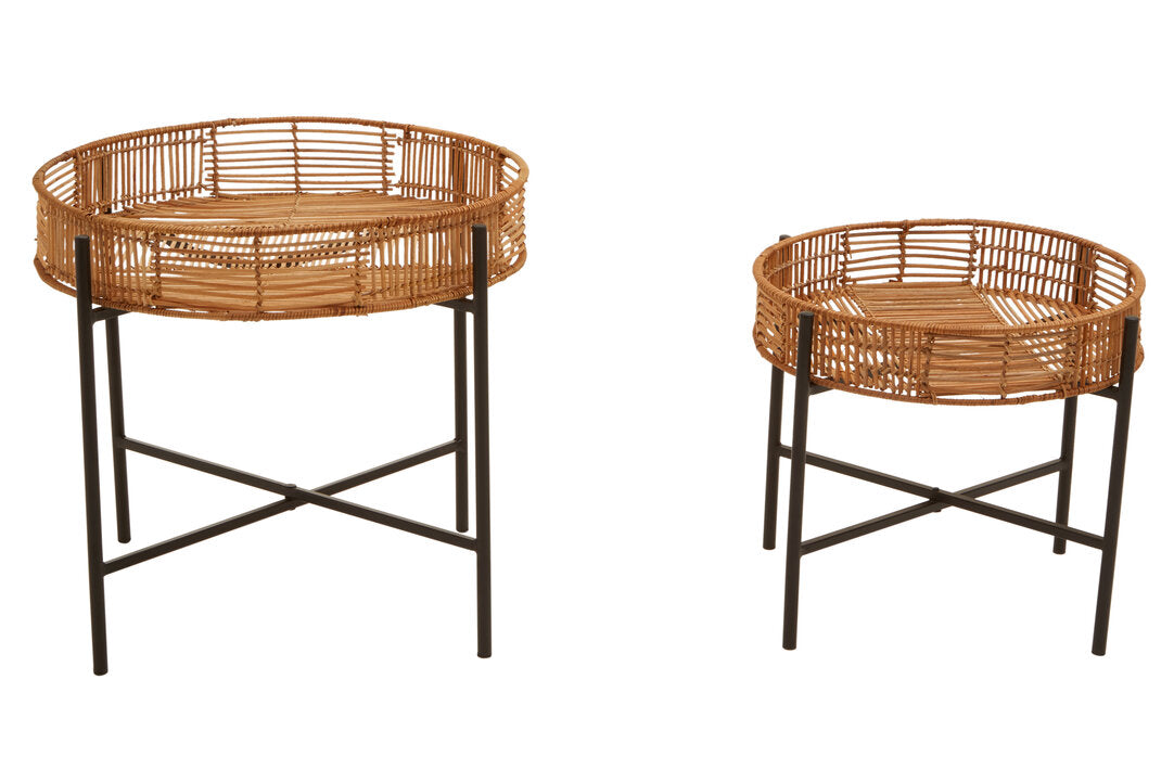 Petra Set Of 2 Natural Rattan Side Tables