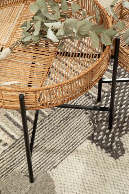 Petra Set Of 2 Natural Rattan Side Tables