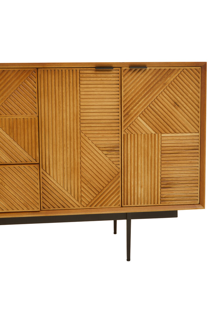 Tulum Natural Finish Sideboard with 4 Doors and 3 Drawers