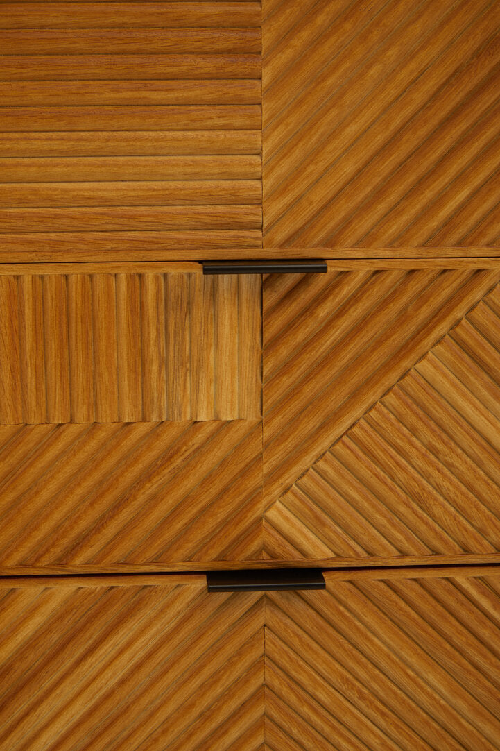 Tulum Natural Finish Sideboard with 4 Doors and 3 Drawers