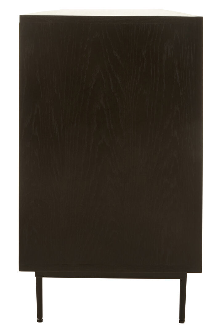 Tulum Black Finish Sideboard with 4 Doors and 3 Drawers