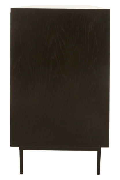 Tulum Black Finish Sideboard with 4 Doors and 3 Drawers