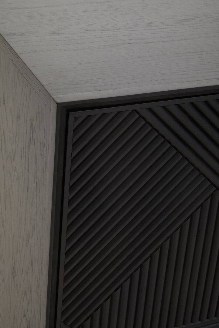 Tulum Black Finish Sideboard with 4 Doors and 3 Drawers