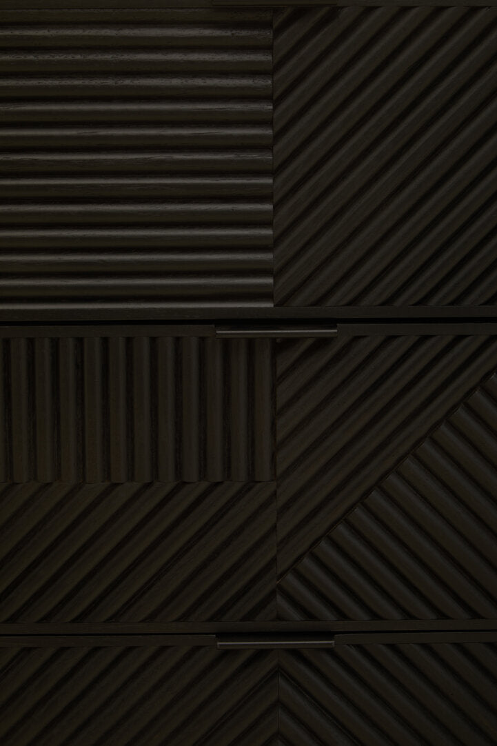 Tulum Black Finish Sideboard with 4 Doors and 3 Drawers