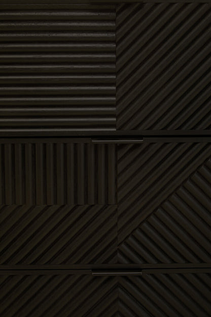 Tulum Black Finish Sideboard with 4 Doors and 3 Drawers
