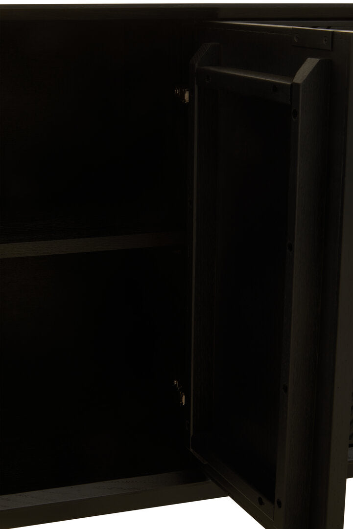 Tulum Black Finish Sideboard with 4 Doors and 3 Drawers