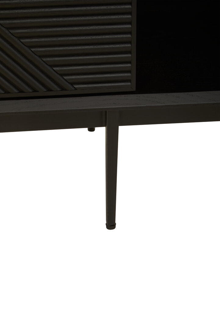 Tulum Black Finish Sideboard with 4 Doors and 3 Drawers