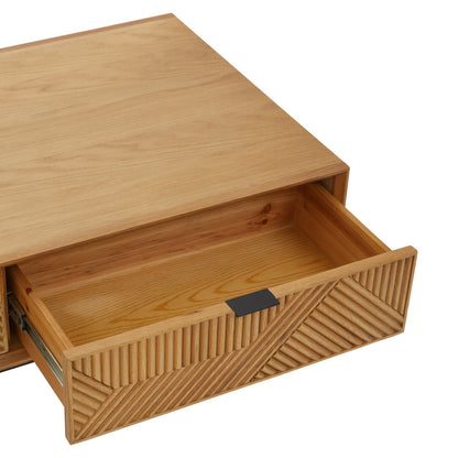 Tulum Natural Finish Coffee Table with Drawers
