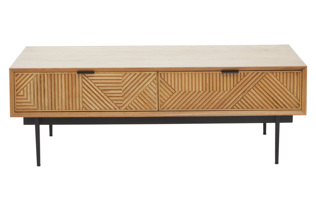 Tulum Natural Finish Coffee Table with Drawers
