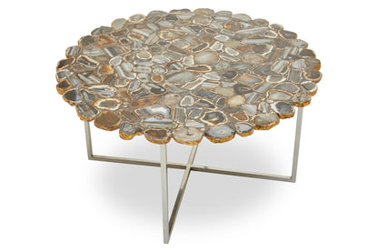 Spring Agate Coffee Table With Cross Base