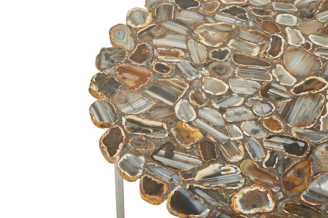 Spring Agate Coffee Table With Cross Base