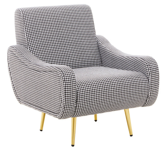 Checker Black And White Checked Armchair