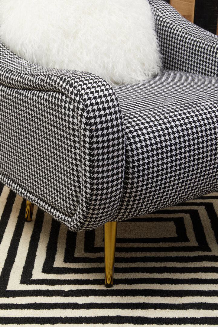Checker Black And White Checked Armchair