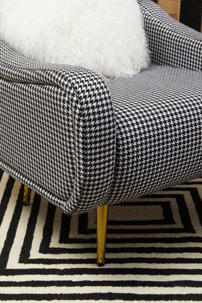 Checker Black And White Checked Armchair