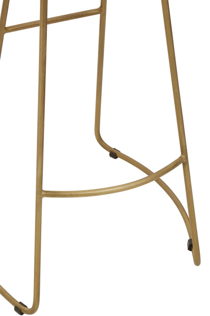 Nairn Acacia Wood and Antique Brass Bar Stool