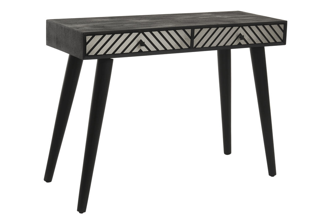 Indie Black and White Two Drawer Console Table