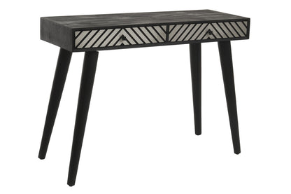 Indie Black and White Two Drawer Console Table
