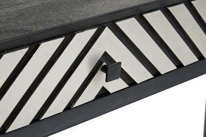 Indie Black and White Two Drawer Console Table