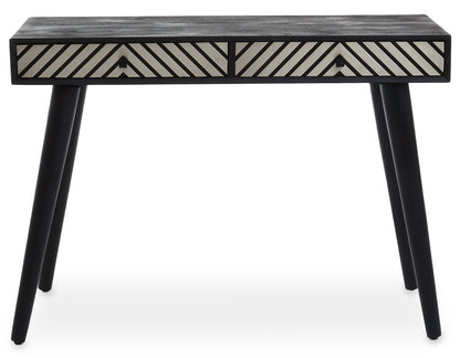 Indie Black and White Two Drawer Console Table