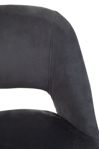 Waverley Grey Velvet Bar Chair with Silver Finish Footrest