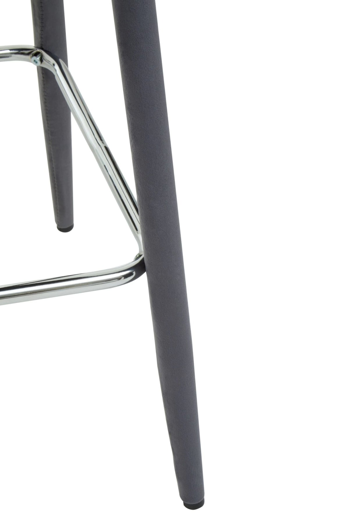 Waverley Grey Velvet Bar Chair with Silver Finish Footrest