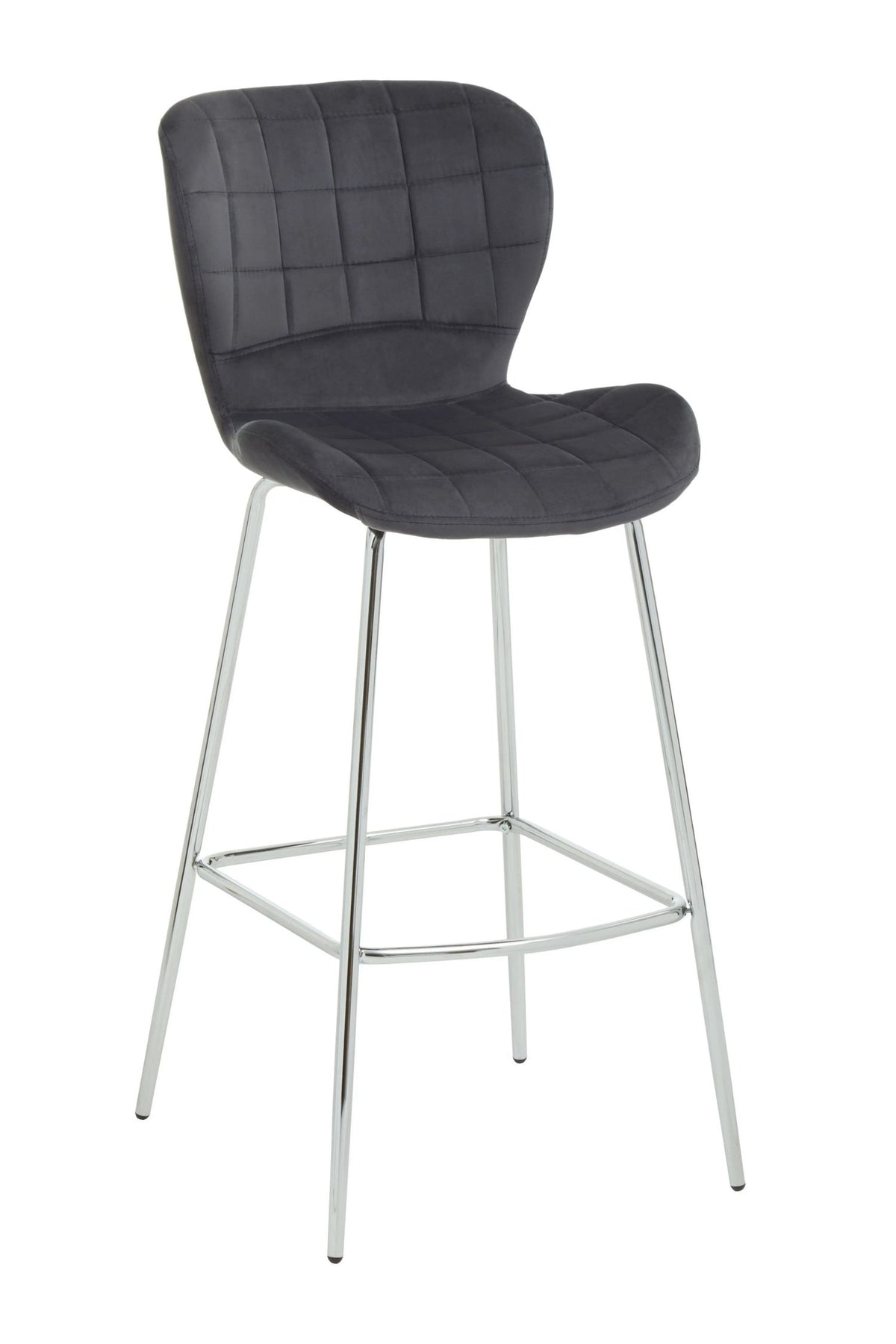 Warwick Grey Velvet Bar Chair