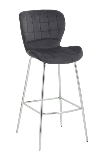 Warwick Grey Velvet Bar Chair