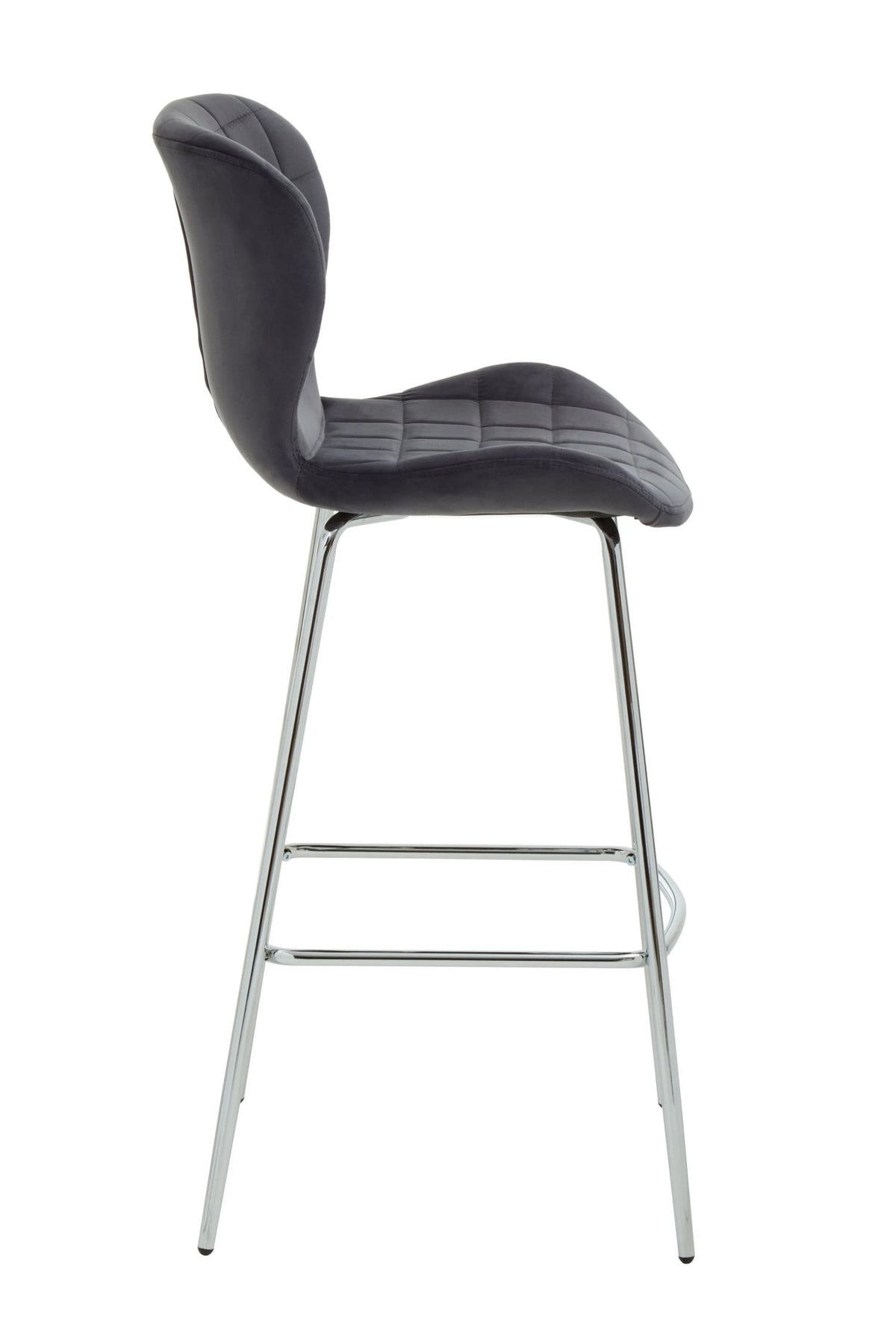 Warwick Grey Velvet Bar Chair