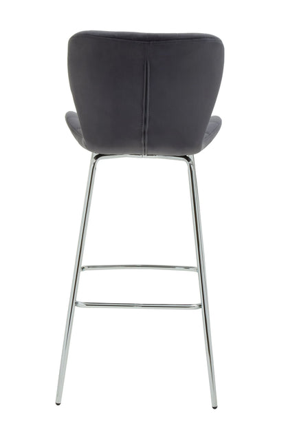 Warwick Grey Velvet Bar Chair