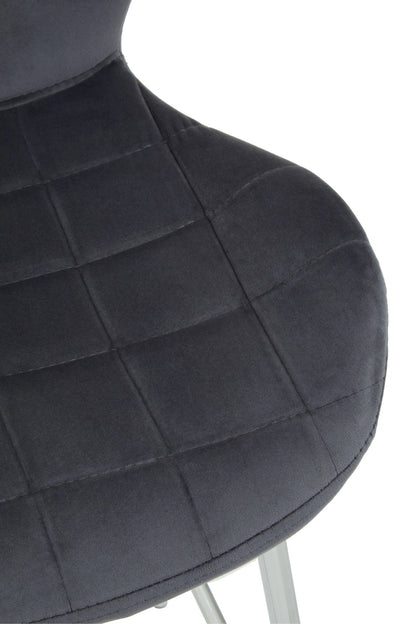 Warwick Grey Velvet Bar Chair