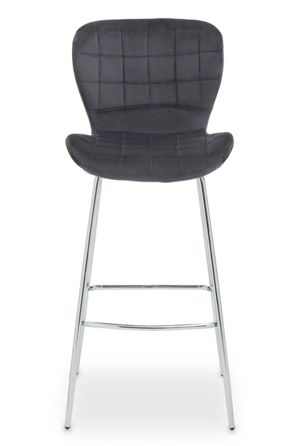 Warwick Grey Velvet Bar Chair