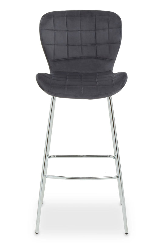 Warwick Grey Velvet Bar Chair