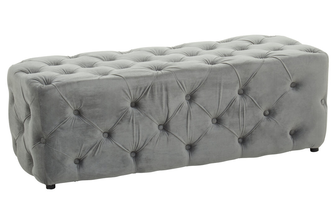 Luna Grey Velvet Bench