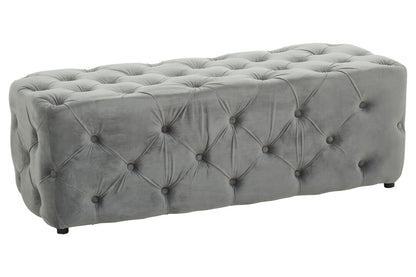 Luna Grey Velvet Bench