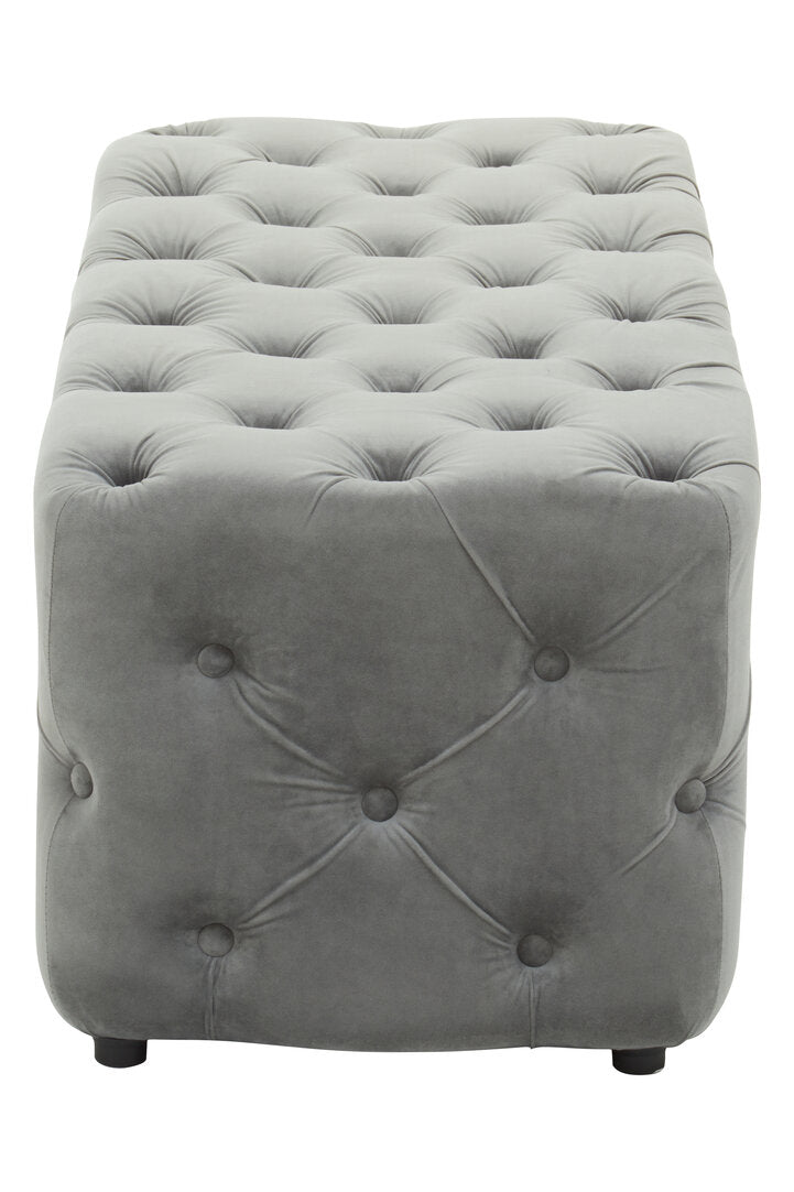 Luna Grey Velvet Bench