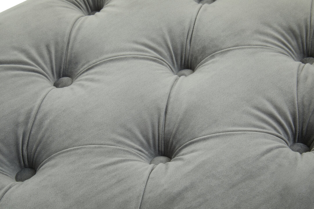 Luna Grey Velvet Bench