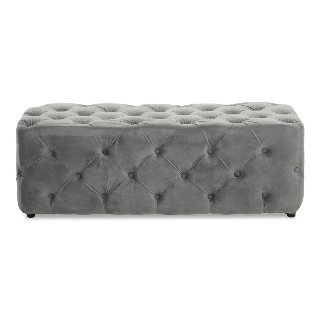 Luna Grey Velvet Bench