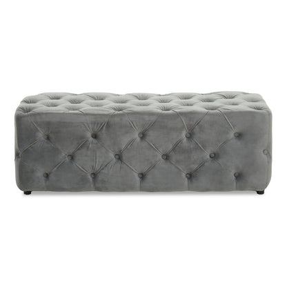 Luna Grey Velvet Bench