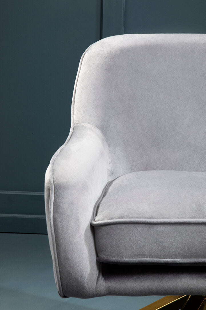 Avni Grey Velvet Chair