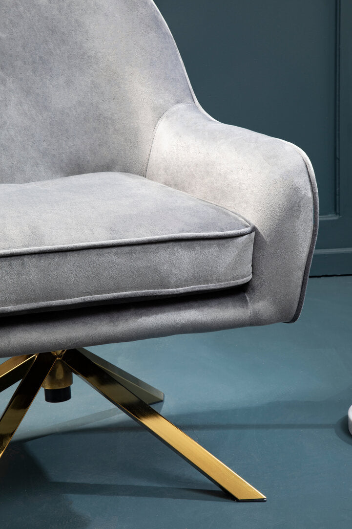 Avni Grey Velvet Chair