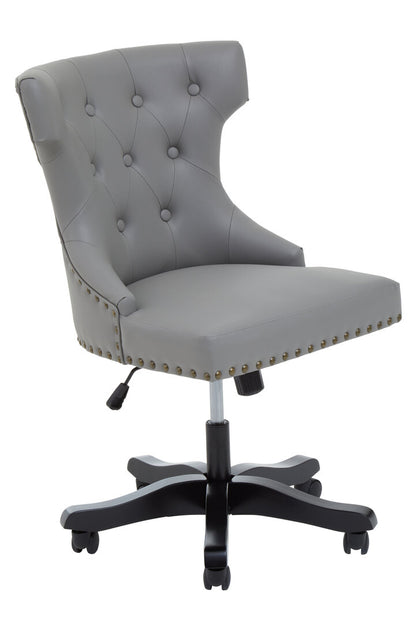 Exec Grey Leather Effect Home Office Chair