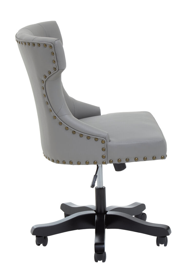 Exec Grey Leather Effect Home Office Chair