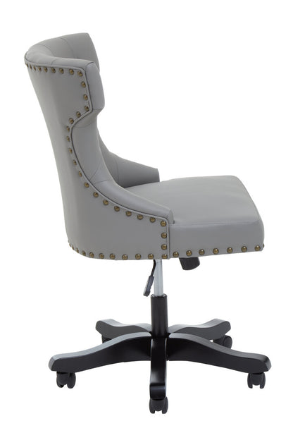 Exec Grey Leather Effect Home Office Chair