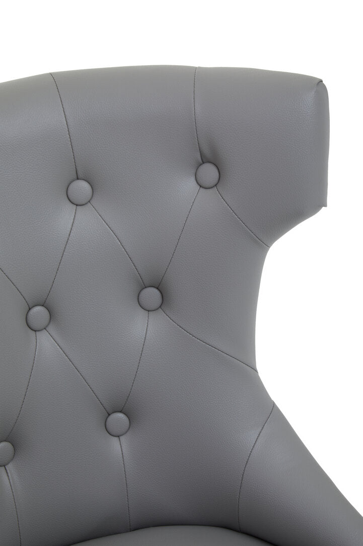 Exec Grey Leather Effect Home Office Chair
